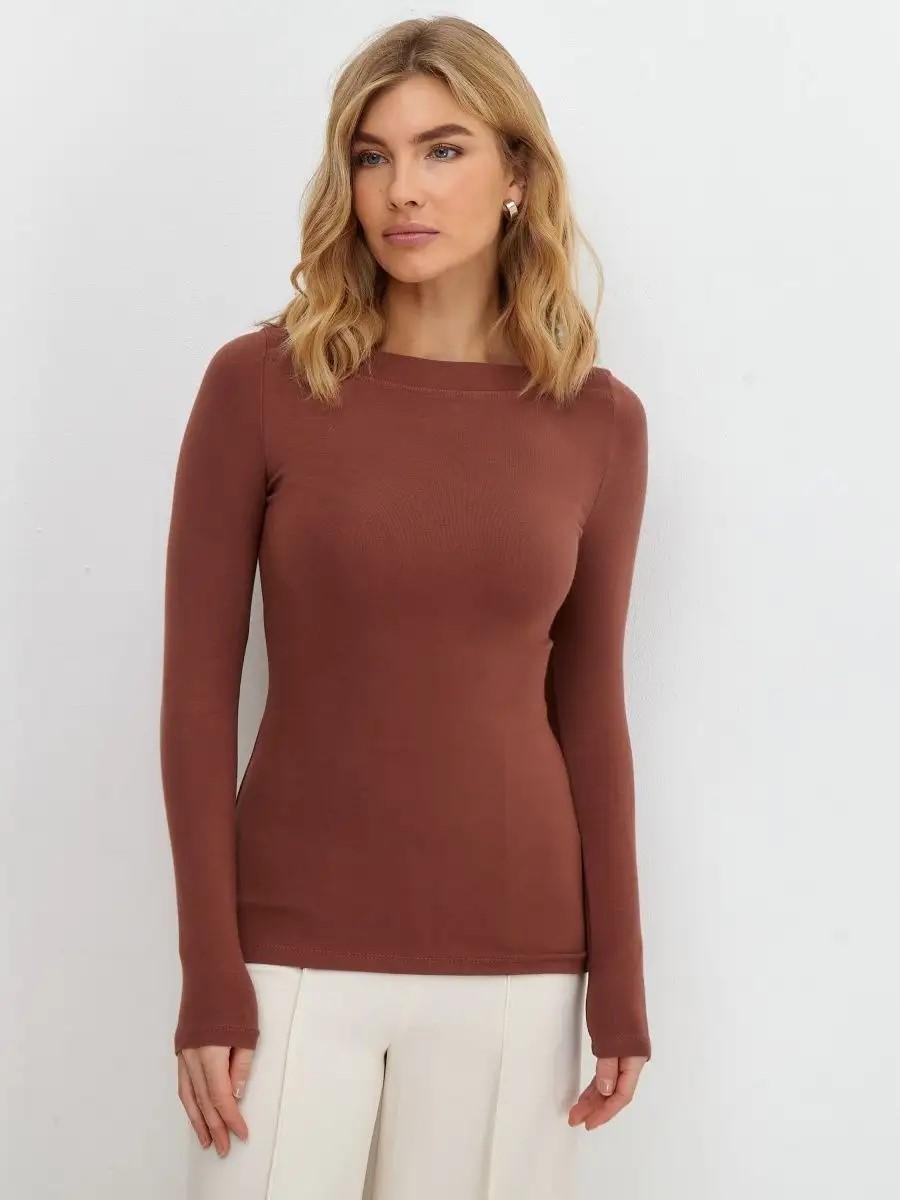 სვიტრი, სვიტშოტი Women's Longsleeve RED TULIP 66094-brown.jpg