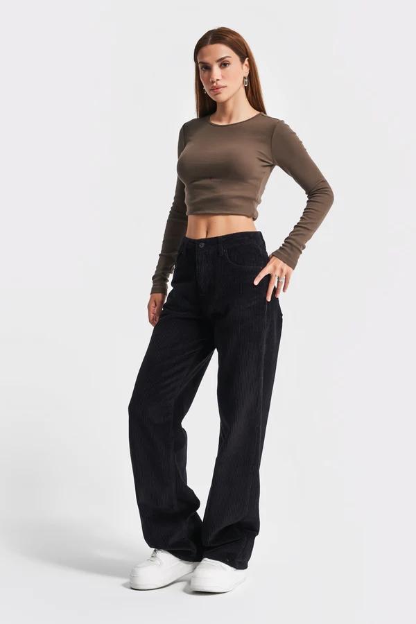 დენიმი, ჯინსი Women's Denim Jeans IT'S BASIC 1kadin-siyah-renk-loose-fit-kalin-fitilli-kadife-pantolon-18673.jpg დენიმი, ჯინსი Women's Denim Jeans IT'S BASIC 1kadin-siyah-renk-loose-fit-kalin-fitilli-kadife-pantolon-18673.jpg