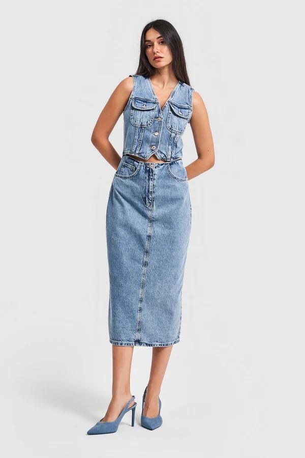 დენიმი, ჯინსი Women's Denim Dress IT'S BASIC 4kadin-snow-kot-rengi-yirtmac-detayli-denim-elbise-15176.jpg