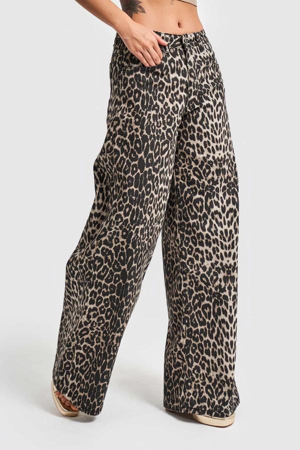 დენიმი, ჯინსი Women's Denim Jeans IT'S BASIC 3kadin-orginal-leopar-renk-denim-kumas-palazzo-fit-orta-bel-denim-15090.jpg