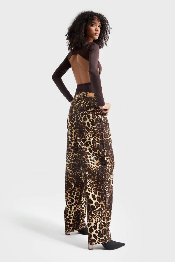 დენიმი, ჯინსი Women's Denim Jeans IT'S BASIC 2kadin-leopar-renk-skater-fit-bol-kesim-denim-18045.jpg