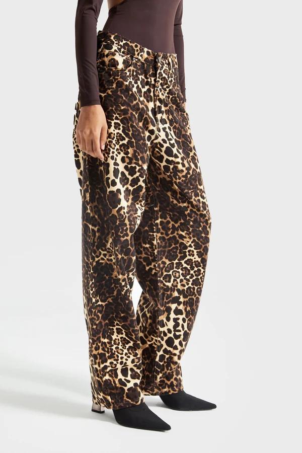 დენიმი, ჯინსი Women's Denim Jeans IT'S BASIC 4kadin-leopar-renk-skater-fit-bol-kesim-denim-18046.jpg