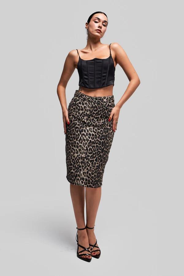 დენიმი, ჯინსი Women's Denim Skirt IT'S BASIC kadin-orginal-leopar-renk-midi-boy-arkadan-yirtmacli-etek-15975.jpg