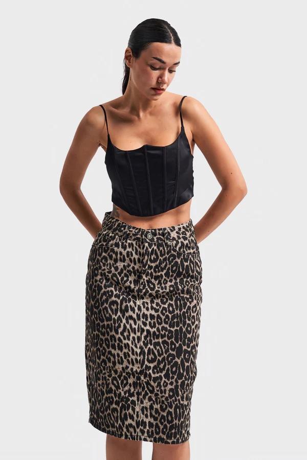 დენიმი, ჯინსი Women's Denim Skirt IT'S BASIC kadin-orginal-leopar-renk-midi-boy-arkadan-yirtmacli-etek-15977.jpg