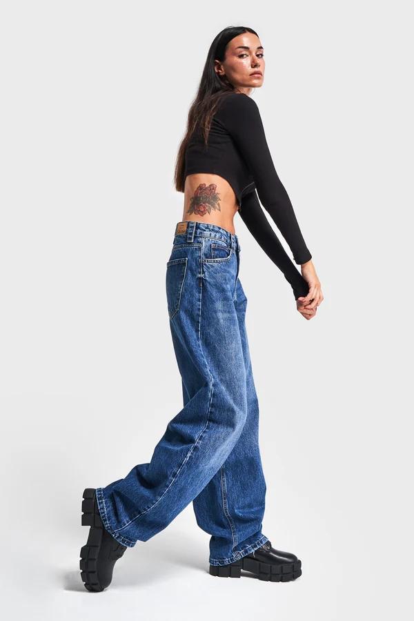 დენიმი, ჯინსი Women's Denim Jeans IT'S BASIC 25kadin-koyu-mavi-renk-baggy-balloon-fit-bol-kesim-denim-17930.jpg