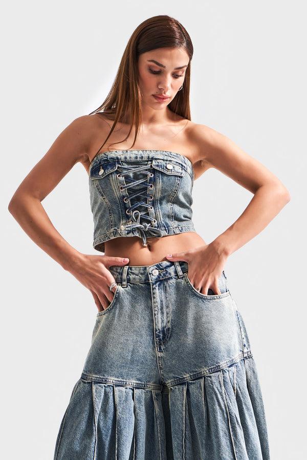 დენიმი, ჯინსი Women's Denim Top IT'S BASIC 3kadin-t-kot-rengi-3s5-75-bagcik-detayli-100-koton-tasarim-denim-bustiyer-20064.jpg