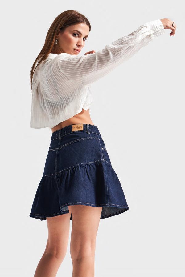 დენიმი, ჯინსი Women's Denim Skirt IT'S BASIC 5kadin-koyu-mavi-renk-1s5-50-volanli-super-mini-100-koton-denim-etek-19607.jpg