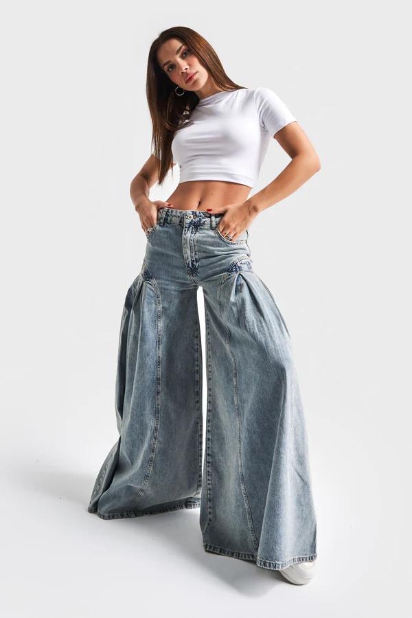 დენიმი, ჯინსი Women's Denim Jeans IT'S BASIC 3kadin-t-kot-rengi-3s5-65-elephant-leg-super-bol-kesim-100-koton-denim-jean-19652.jpg