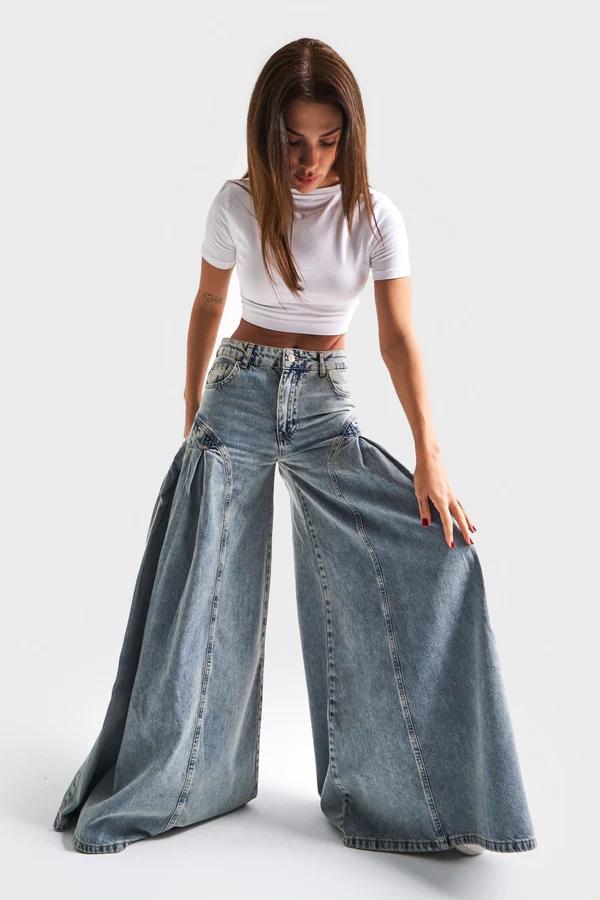 დენიმი, ჯინსი Women's Denim Jeans IT'S BASIC 5kadin-t-kot-rengi-3s5-65-elephant-leg-super-bol-kesim-100-koton-denim-jean-19657.jpg