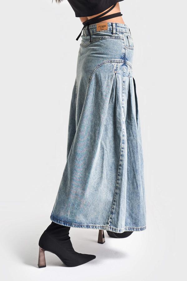 დენიმი, ჯინსი Women's Denim Skirt IT'S BASIC 3kadin-t-kot-rengi-3s5-65-pilili-viskon-karisimli-tasarim-denim-etek-19680.jpg