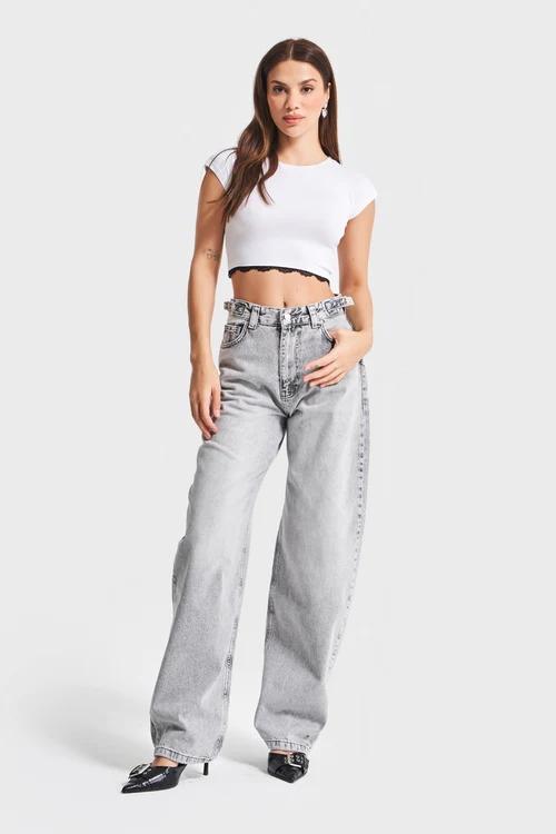 მაისური, ტოპი Women's T-Shirt IT'S BASIC 2kadin-beyaz-renk-dantel-detayli-ful-esnek-crop-body-20654.jpg