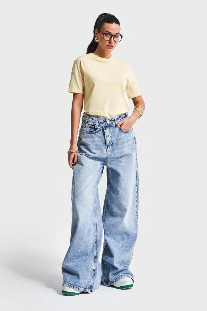 მაისური, ტოპი Women's T-Shirt IT'S BASIC 2kadin-sari-renk-s5-bisiklet-yaka-basic-t-shirt-20285.jpg