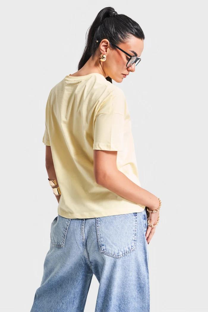 მაისური, ტოპი Women's T-Shirt IT'S BASIC 3kadin-sari-renk-s5-bisiklet-yaka-basic-t-shirt-20284.jpg