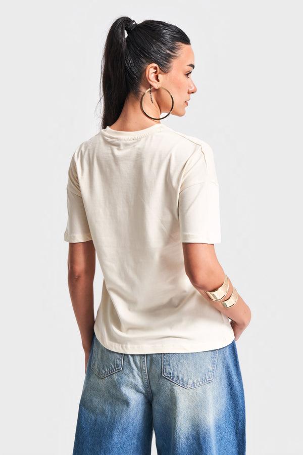 მაისური, ტოპი Women's T-Shirt IT'S BASIC kadin-bej-renk-s5-bisiklet-yaka-basic-t-shirt-20269.jpg