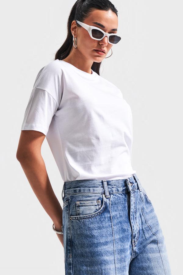 მაისური, ტოპი Women's T-Shirt IT'S BASIC kadin-beyaz-renk-s5-bisiklet-yaka-basic-t-shirt-20248.jpg