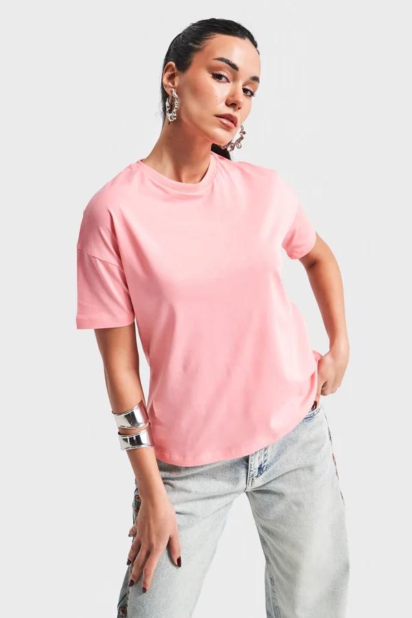 მაისური, ტოპი Women's T-Shirt IT'S BASIC kadin-pembe-renk-s5-bisiklet-yaka-basic-t-shirt-20301.jpg