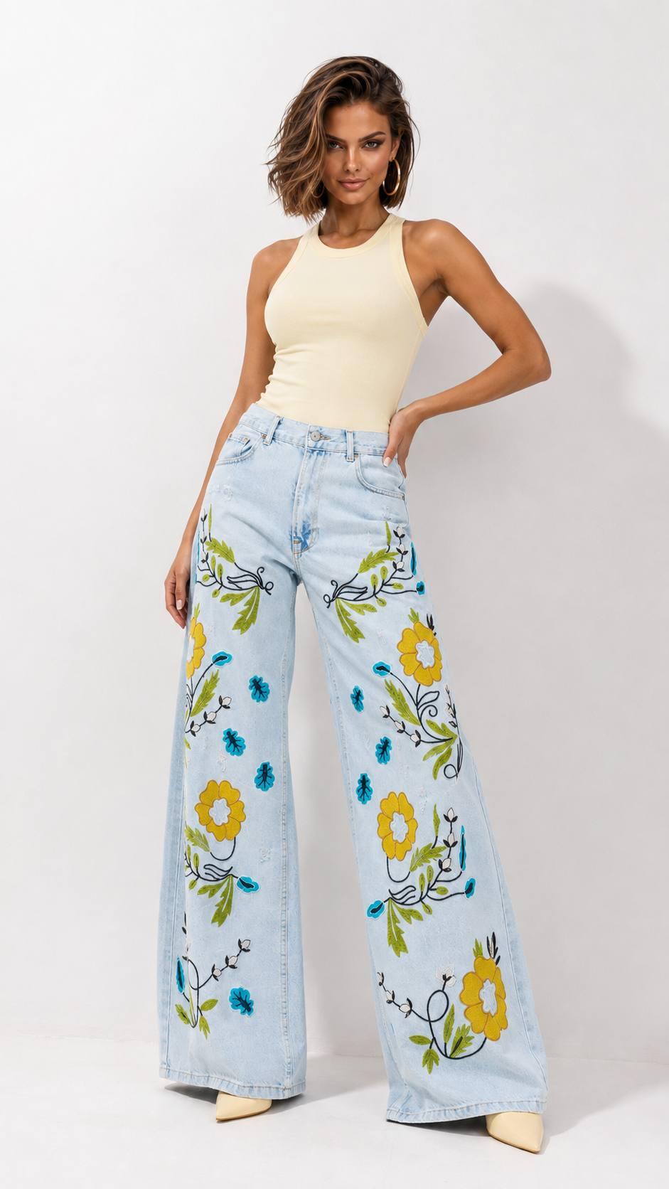 დენიმი, ჯინსი Women's Denim Jeans Palazzo Fit IT'S BASIC 1image327.jpg