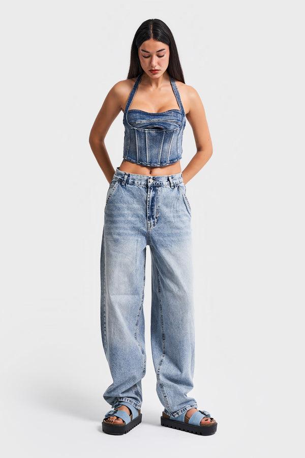 დენიმი, ჯინსი Women's Denim Top IT'S BASIC 2kadin-mavi-renk-iki-parca-coklu-kullanimli-esnek-kumas-denim-bustiyer-15741_8f9d5cd7-0bf2-4767-9fb6-27e8d12491f1.jpg