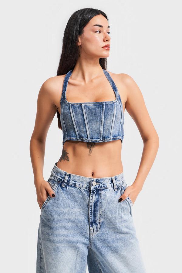 დენიმი, ჯინსი Women's Denim Top IT'S BASIC 3kadin-mavi-renk-iki-parca-coklu-kullanimli-esnek-kumas-denim-bustiyer-15743_db343685-69ca-445a-829f-6e3b875343f7.jpg