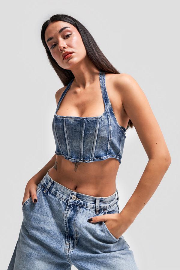 დენიმი, ჯინსი Women's Denim Top IT'S BASIC 5kadin-mavi-renk-iki-parca-coklu-kullanimli-esnek-kumas-denim-bustiyer-15740_9e7a8601-88cf-458c-a94e-14120e0ba389.jpg