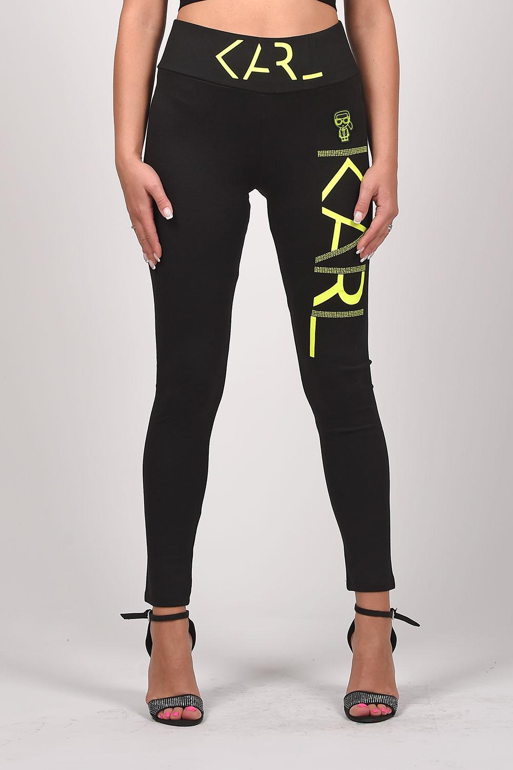 Buy Karl Lagerfeld Logo Printed Elastic Waist Leggings In Black | 6thStreet  UAE