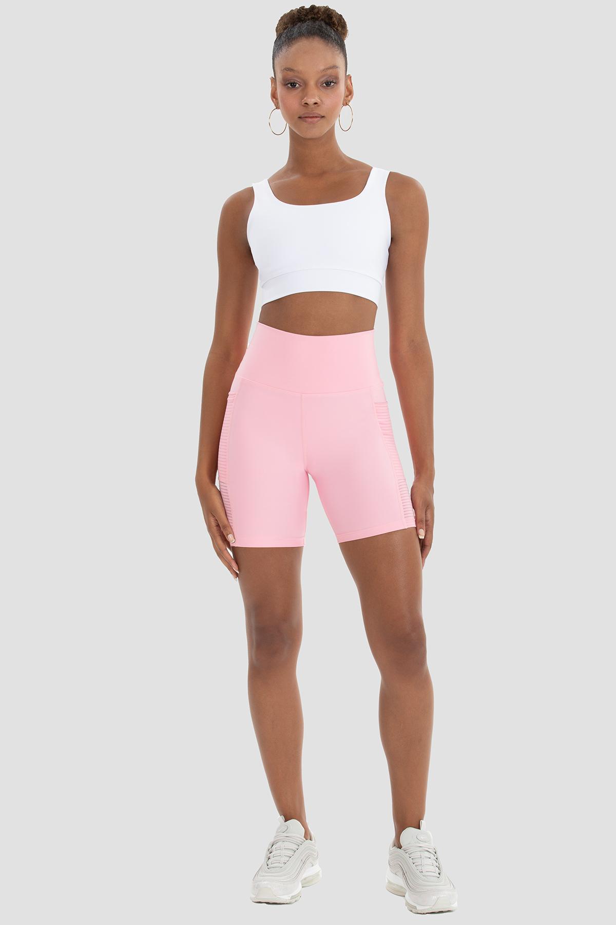 Pink mesh biker shorts hot sale