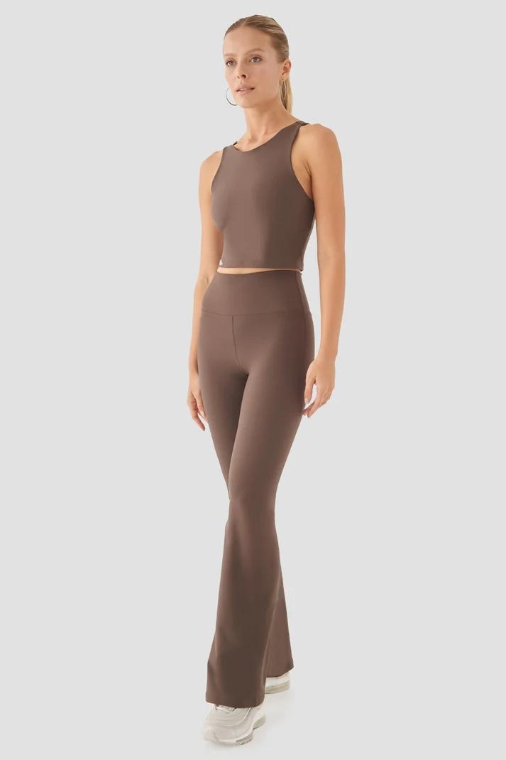 შარვალი, ლეგინსი Women's Tights  Fashion SUPERSTACY 3superstacy-nichole-flare-yuksek-bel-aci-kahve-spor-tayt-5576.jpg