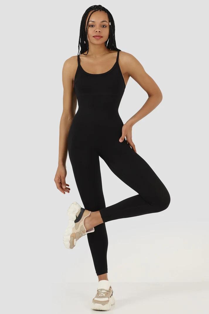 Casual, კომპლეკტი Women's Jumpsuit SUPERSTACY superstacy-rachel-dikissiz-siyah-yoga-tulum-4287.jpg