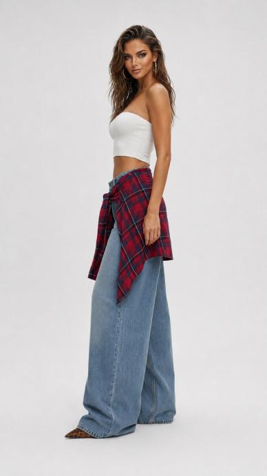 Women's Denim Jeans Wide Leg TW3 Photo 2