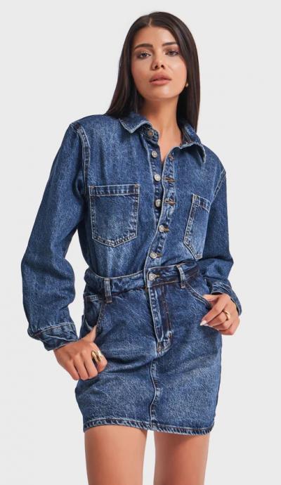 Women's Denim Dress IT'S BASIC  kadin-kot-rengi-100-koton-dugmeli-mini-denim-elbise-16573.jpg