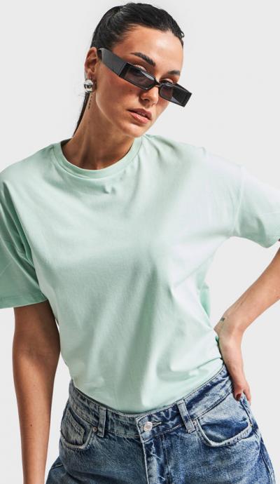 Women's T-Shirt IT'S BASIC  kadin-mint-yesili-renk-s5-bisiklet-yaka-basic-t-shirt-20293.jpg