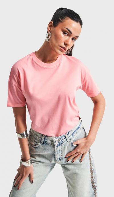 Women's T-Shirt IT'S BASIC  kadin-pembe-renk-s5-bisiklet-yaka-basic-t-shirt-20298.jpg
