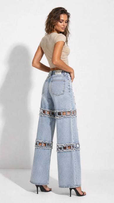 Women's Denim Jeans Wide Leg TW3  Photo 2