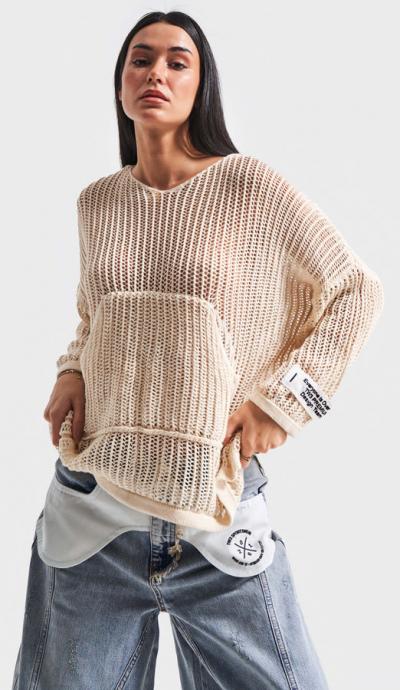 Women's Longsleeve TW3  1kadin-bej-renk-bol-kesim-ince-delikli-ajurlu-kapusonlu-tasarim-triko-19950.jpg
